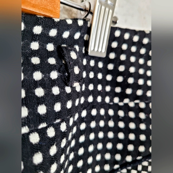 Black&White Check Tailored Skirt with Black Piping Detail - Picture 3 of 7